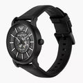  Shop Authentic Emporio Armani Meccanico Automatic Skeleton Dial Black Leather Strap Watch For Men - AR60008 - Luxxuri