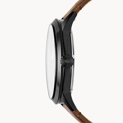  Shop Authentic Fossil Townsman Automatic Black Dial Brown Leather Strap Watch for Men - ME3155 - Luxxuri