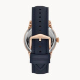  Shop Authentic Fossil Townsman Automatic White Dial Navy Blue Leather Strap Watch for Men - ME3171 - Luxxuri