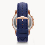  Shop Authentic Fossil Grant Chronograph Blue Dial Blue Leather Strap Watch for Men - FS4835 - Luxxuri