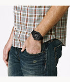  Shop Authentic Fossil Machine Chronograph Black Dial Black Silicone Strap Watch for Men - FS4487 - Luxxuri