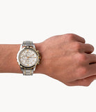  Shop Authentic Fossil Dean Chronograph White Dial Silver Steel Strap Watch for Men - FS4795 - Luxxuri