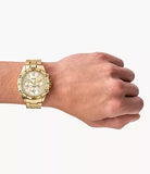  Shop Authentic Fossil Garrett Chronograph Gold Dial Gold Steel Strap Watch for Men - FS5772 - Luxxuri