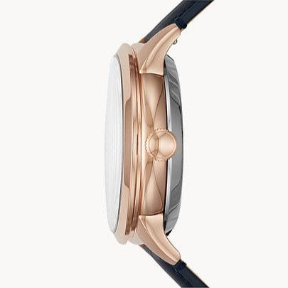  Shop Authentic Fossil Townsman Automatic White Dial Navy Blue Leather Strap Watch for Men - ME3171 - Luxxuri