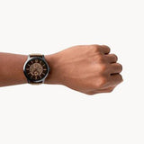  Shop Authentic Fossil Townsman Automatic Black Dial Brown Leather Strap Watch for Men - ME3155 - Luxxuri
