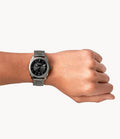 Fossil Machine Chronograph Black Dial Grey Steel Strap Watch for Men - FS4774