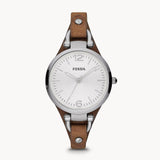  Shop Authentic Fossil Georgia White Dial Brown Leather Strap Watch for Women - ES3060 - Luxxuri