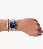  Shop Authentic Emporio Armani Kappa Quartz Blue Dial Silver Steel Strap Watch For Men - AR80010 - Luxxuri