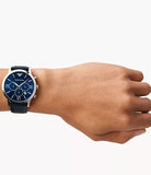  Shop Authentic Emporio Armani Giovanni T Bar Chronograph Quartz Blue Dial Blue Leather Strap Watch For Men - AR11226 - Luxxuri