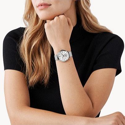  Shop Authentic Michael Kors Portia Silver Dial Silver Mesh Bracelet Watch for Women - MK3843 - Luxxuri