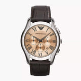  Shop Authentic Emporio Armani Valente Chronograph Brown Dial Brown Leather Strap Watch For Men - AR1785 - Luxxuri