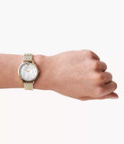  Shop Authentic Emporio Armani Dress Analog Mother of Pearl Dial Gold Steel Strap Watch For Women - AR11007 - Luxxuri