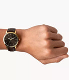  Shop Authentic Fossil The Minimalist Black Dial Black Leather Strap Watch for Men - FS5376 - Luxxuri