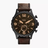  Shop Authentic Fossil Nate Chronograph Brown Dial Brown Leather Strap Watch for Men - JR1487 - Luxxuri
