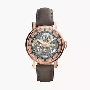  Shop Authentic Fossil Boyfriend Automatic Skeleton Grey Dial Grey Leather Strap Watch for Women - ME3089 - Luxxuri