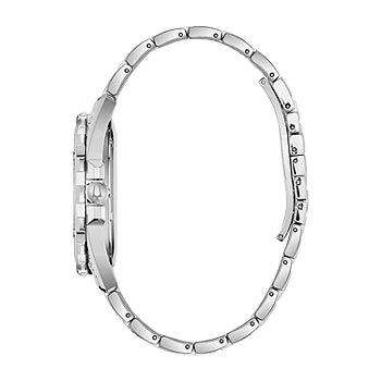 Bulova Crystal Collection Black Dial Silver Steel Strap Watch for Men - 96K104