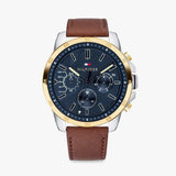  Shop Authentic Tommy Hilfiger Decker Blue Dial Brown Leather Strap Watch for Men - 1791561 - Luxxuri