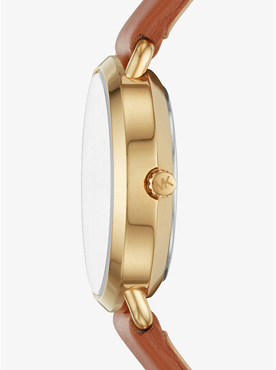  Shop Authentic Michael Kors Portia Quartz White Dial Brown Leather Strap Watch For Women - MK2734 - Luxxuri