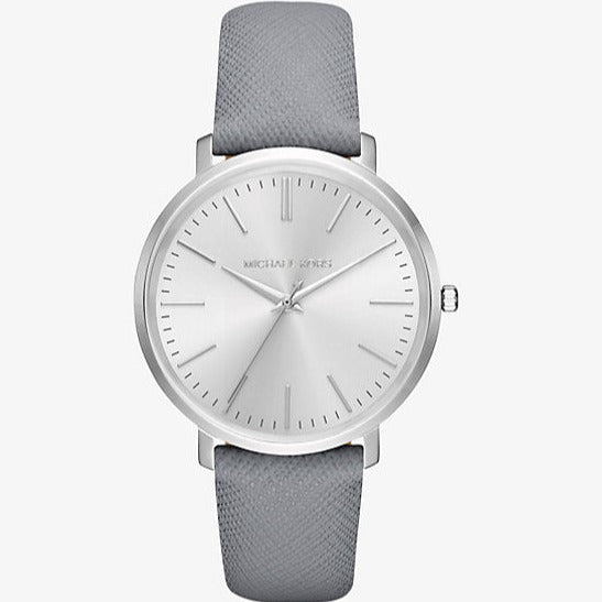  Shop Authentic Michael Kors Jaryn Quartz Silver Dial Grey Leather Strap Watch For Women - MK2470 - Luxxuri