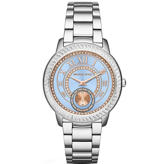  Shop Authentic Michael Kors Madelyn Quartz Blue Dial Silver Steel Strap Watch For Women - MK6286 - Luxxuri