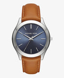 Shop Authentic Michael Kors Slim Runway Analog Blue Dial Brown Leather Strap Watch For Men - MK8508 - Luxxuri