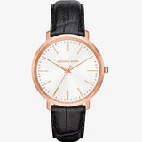  Shop Authentic Michael Kors Jaryn Quartz White Dial Black Leather Strap Watch For Women - MK2472 - Luxxuri