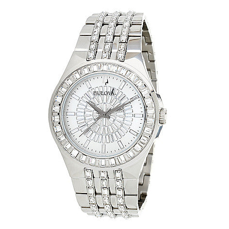  Shop Authentic Bulova Phantom Crystal Silver Dial Silver Steel Strap Watch for Men - 96A236 - Luxxuri