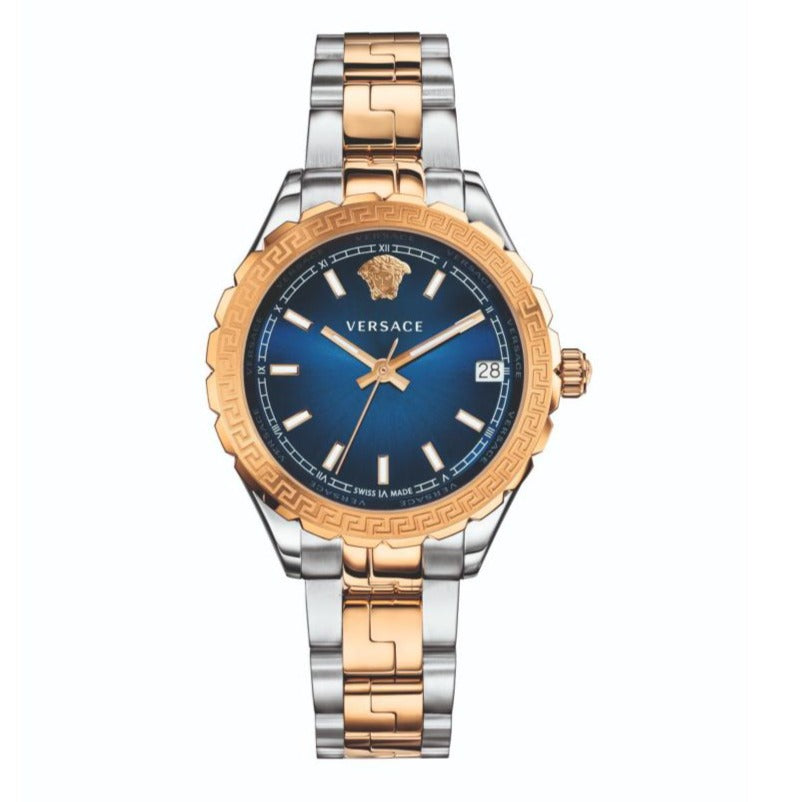 Shop Authentic Versace Hellenyium Blue Dial Two Tone Steel Strap Watch for Women - V12060017 - Luxxuri