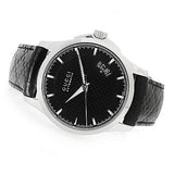  Shop Authentic Gucci G Timeless Quartz Black Dial Black Leather Strap Watch for Men - YA126413 - Luxxuri