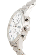  Shop Authentic Hugo Boss Aeroliner Chronograph White Dial Silver Steel Strap Watch for Men - 1513182 - Luxxuri