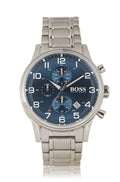  Shop Authentic Hugo Boss Aeroliner Blue Dial Silver Steel Strap Watch for Men - 1513183 - Luxxuri