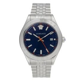  Shop Authentic Versace Hellenyium Quartz Blue Dial Silver Steel Strap Watch for Men - VEVK00921 - Luxxuri