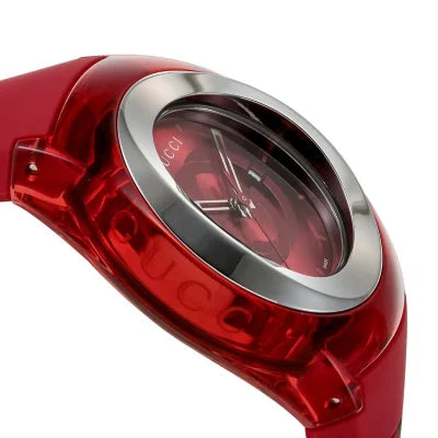  Shop Authentic Gucci Sync Quartz Red Dial Red Rubber Strap Watch For Women - YA137303 - Luxxuri