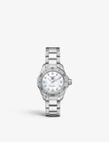  Shop Authentic Tag Heuer Aquaracer Professional 200 Quartz Diamond Mother of Pearl Dial Silver Steel Strap Watch for Women - WBP1416.BA0622 - Luxxuri