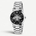  Shop Authentic Gucci G Timeless Quartz Black Dial Silver Steel Strap Watch For Women - YA1264136 - Luxxuri
