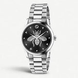  Shop Authentic Gucci G Timeless Quartz Black Dial Silver Steel Strap Watch For Women - YA1264136 - Luxxuri