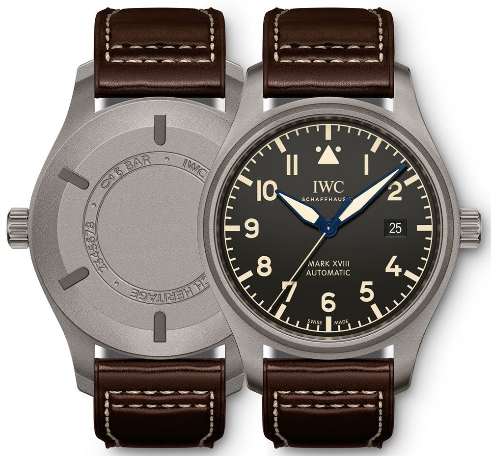  Shop Authentic IWC Pilot's Watch Mark XVIII 40mm Black Dial Brown Leather Strap Watch for Men - IW327006 - Luxxuri