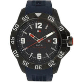  Shop Authentic Tommy Hilfiger Cole Black Dial Blue Rubber Strap Watch for Men - 1790984 - Luxxuri