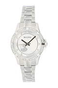  Shop Authentic Bulova Crystal Silver Dial Silver Steel Strap Watch for Women - 96L226 - Luxxuri