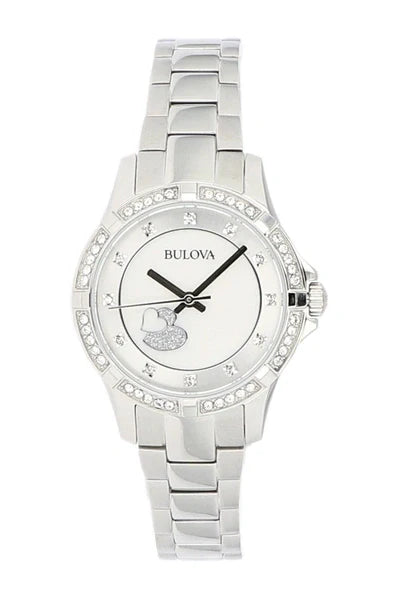  Shop Authentic Bulova Crystal Silver Dial Silver Steel Strap Watch for Women - 96L226 - Luxxuri