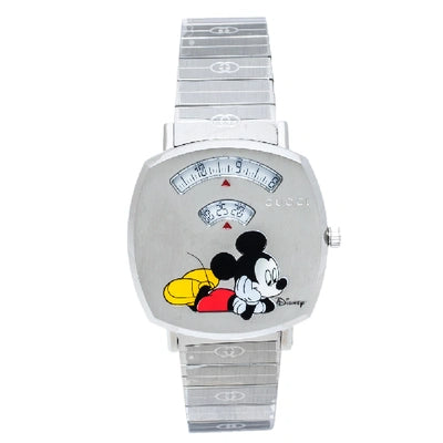  Shop Authentic Gucci Grip Disney Mickey Mouse Silver Dial Silver Steel Strap Watch For Women - YA157418 - Luxxuri