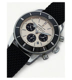  Shop Authentic Breitling Superocean Heritage B01 Chronograph 44 Silver Dial Black Mesh Bracelet Watch for Men - AB0162121G1S1 - Luxxuri