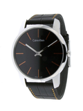  Shop Authentic Calvin Klein City Black Dial Black Leather Strap Watch for Men - K2G211C1 - Luxxuri