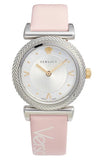  Shop Authentic Versace V-Motif Silver Dial Pink Leather Strap Watch for Women - VERE00118 - Luxxuri