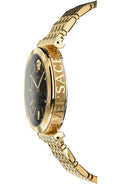  Shop Authentic Versace V-Twist Black Dial Gold Mesh Bracelet Watch for Women - VELS00819 - Luxxuri