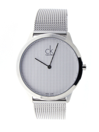  Shop Authentic Calvin Klein Minimal White Dial Silver Mesh Bracelet Watch for Men - K3M2112Y - Luxxuri