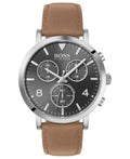  Shop Authentic Hugo Boss Spirit Grey Dial Brown Leather Strap Watch for Men - 1513691 - Luxxuri