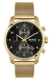  Shop Authentic Hugo Boss Skymaster Black Dial Gold Mesh Bracelet Watch for Men - 1513838 - Luxxuri