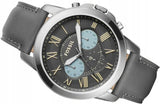  Shop Authentic Fossil Grant Chronograph Gunmetal Grey Dial Grey Leather Strap Watch for Men - FS5183 - Luxxuri