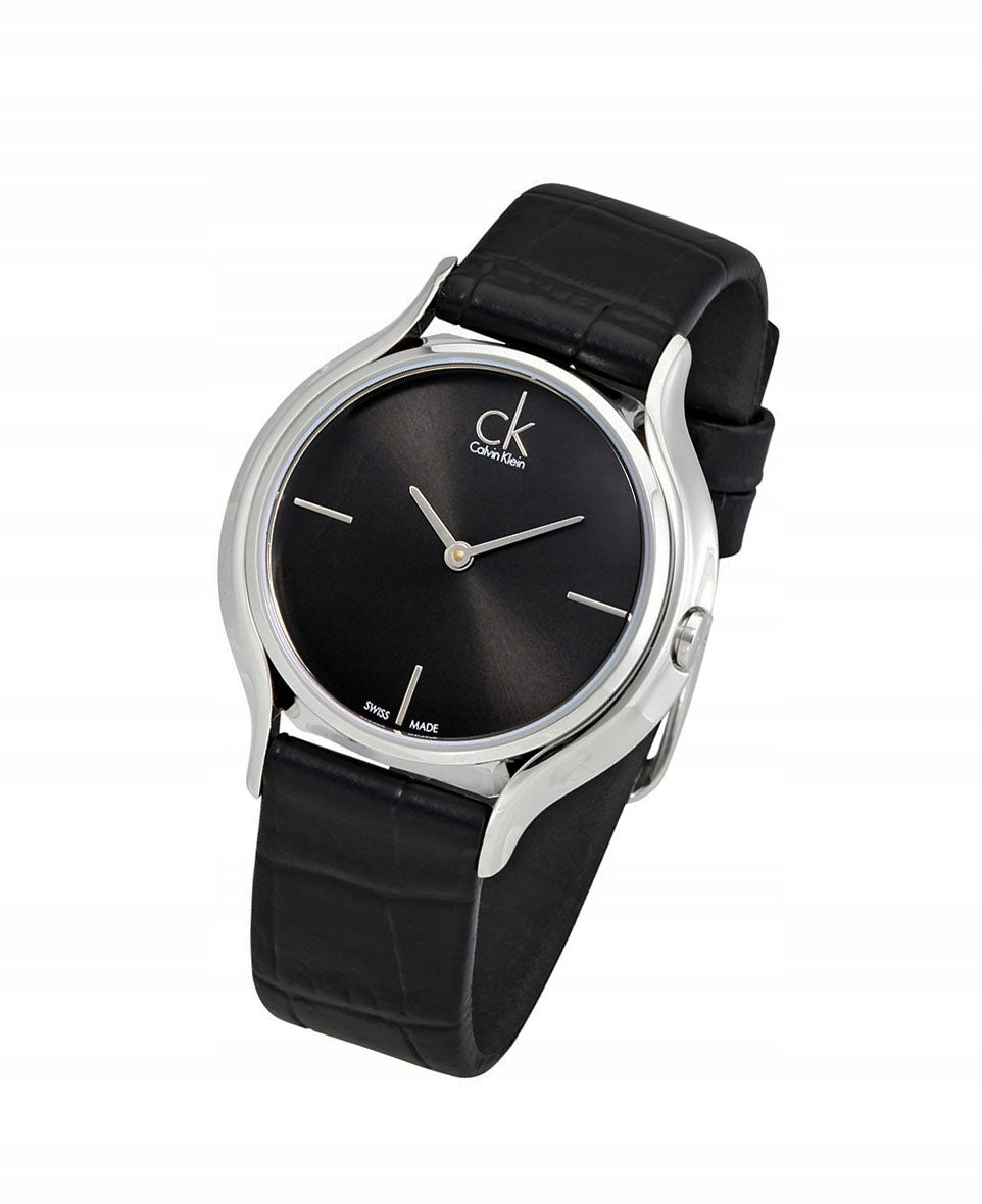  Shop Authentic Calvin Klein Skirt Black Dial Black Leather Strap Watch for Women  - K2U231C1 - Luxxuri